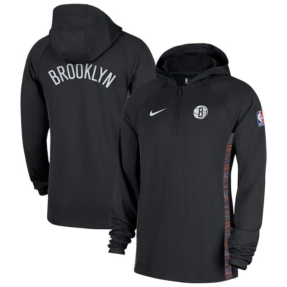 Brooklyn Nets 2025/26 City Edition Remix Authentic On-Court Quarter-Zip Dri-FIT Hooded Jacket - Black | Nike outlet