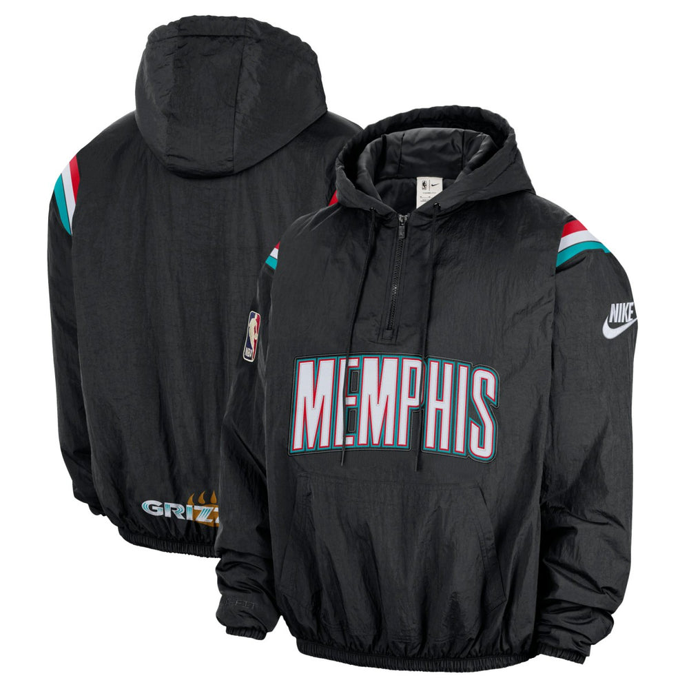 Memphis Grizzlies Hardwood Classics Therma-FIT Half-Zip Hooded Windbreaker - Black | Nike cheap