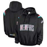 Memphis Grizzlies Hardwood Classics Therma-FIT Half-Zip Hooded Windbreaker - Black | Nike cheap