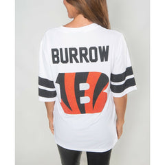 Joe Burrow Cincinnati Bengals Cuce Women's Crystal V-Neck Tunic - White outlet