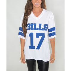 Josh Allen Buffalo Bills Cuce Women's Crystal V-Neck Tunic - White for sale