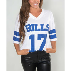Josh Allen Buffalo Bills Cuce Women's Crystal V-Neck Tunic - White for sale