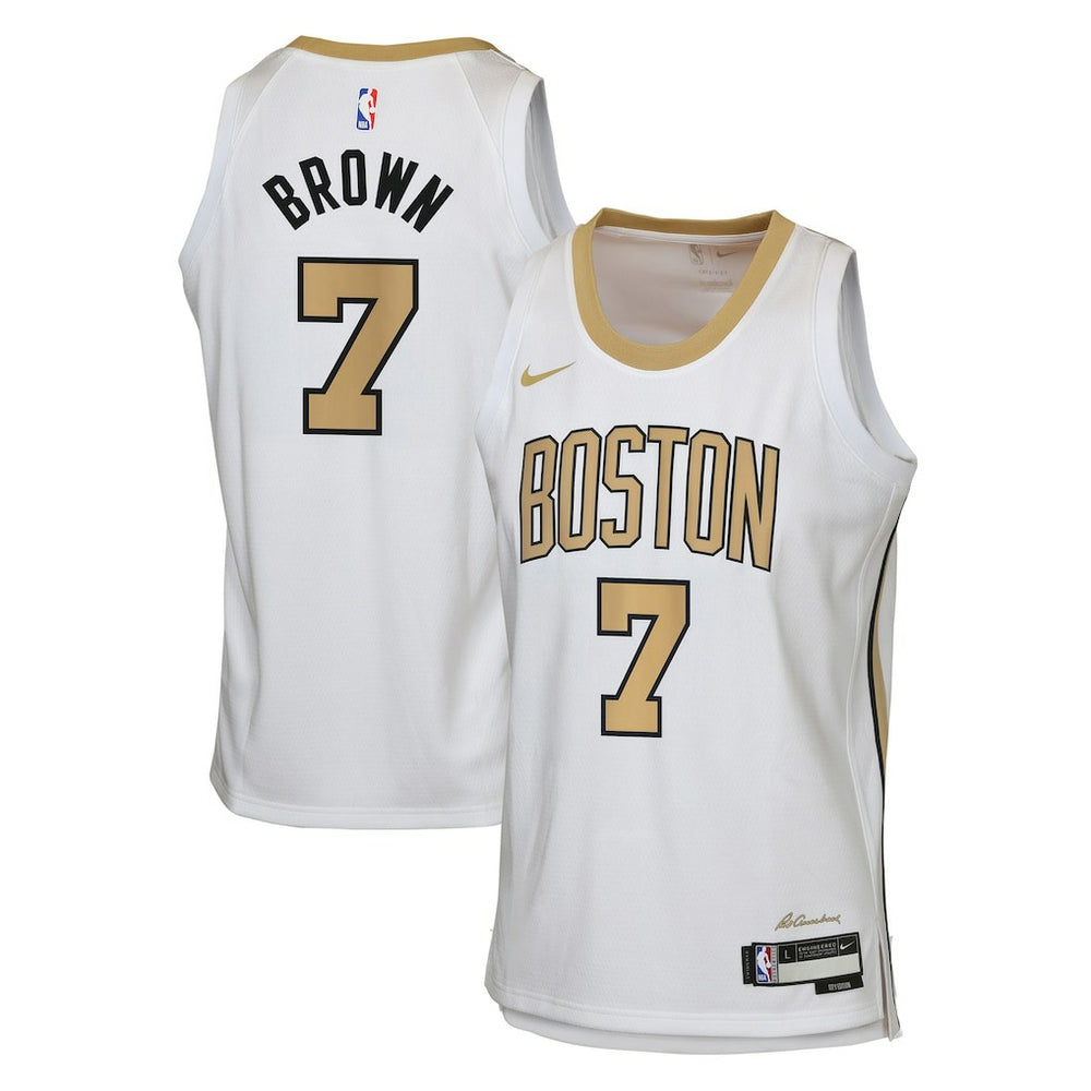 Jaylen Brown Boston Celtics Youth 2025/26 City Edition Swingman Jersey - White | Nike cheap