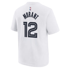 Ja Morant Memphis Grizzlies Youth 2025/26 City Edition Name & Number T-Shirt - White | Nike sale