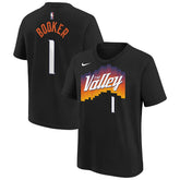 Devin Booker Phoenix Suns Youth 2025/26 City Edition Name & Number T-Shirt - Black | Nike on sale