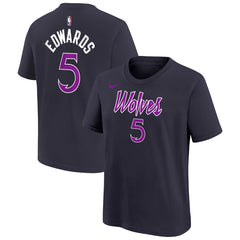 Anthony Edwards Minnesota Timberwolves Youth 2025/26 City Edition Name & Number T-Shirt - Purple | Nike on sale