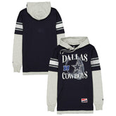 Dallas Cowboys New Era Twofer Layered Long Sleeve Hoodie T-Shirt - Navy for sale