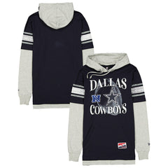 Dallas Cowboys New Era Twofer Layered Long Sleeve Hoodie T-Shirt - Navy for sale
