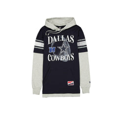 Dallas Cowboys New Era Twofer Layered Long Sleeve Hoodie T-Shirt - Navy for sale