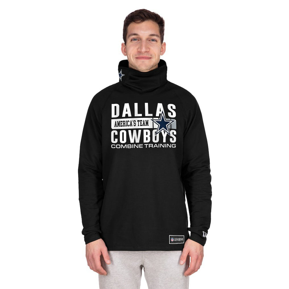 Dallas Cowboys New Era Functional Fandom Balaclava Helmet Stripe Tri-Blend Hoodie - Black outlet