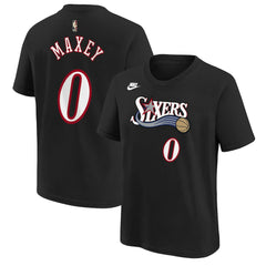 Tyrese Maxey Philadelphia 76ers Youth Name & Number T-Shirt - Classic Edition - Black | Nike outlet