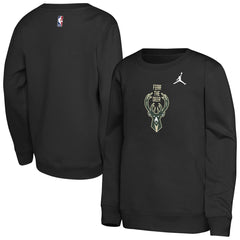 Milwaukee Bucks Jordan Brand Youth Courtside Statement Edition Sweatshirt - Black shop