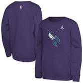 Charlotte Hornets Jordan Brand Youth Courtside Statement Edition Sweatshirt - Purple on sale