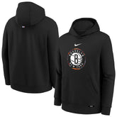 Brooklyn Nets Youth 2025/26 City Edition Club Fleece Pullover Hoodie - Black | Nike outlet
