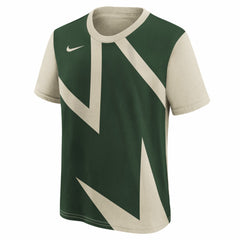 Milwaukee Bucks Youth 2025/26 City Edition Max90 T-Shirt - Cream/Hunter Green | Nike on sale