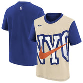 New York Knicks Youth 2025/26 City Edition Max90 T-Shirt - Light Beige/Blue | Nike discount