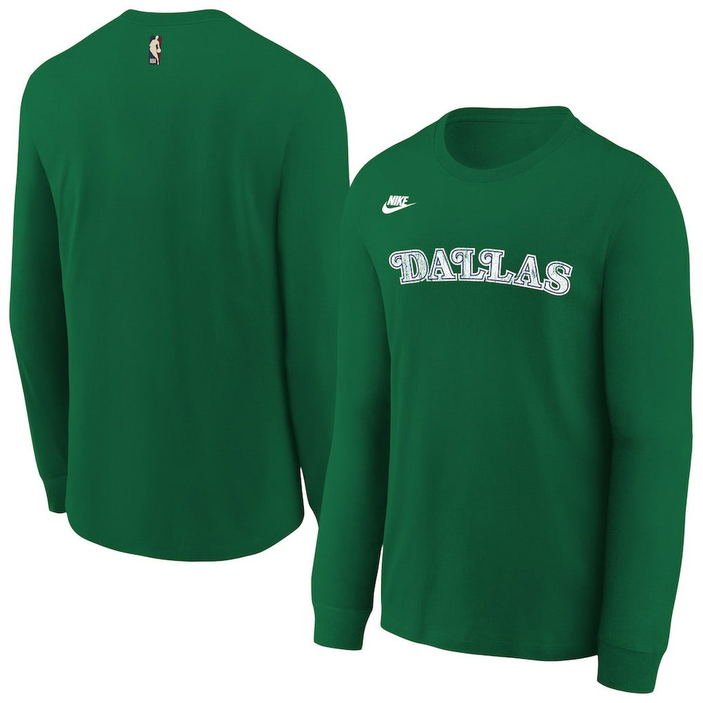 Dallas Mavericks Youth Hardwood Classics Essential Logo Max90 Long Sleeve T-Shirt sale - Green | Nike discount