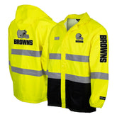 Cleveland Browns Hi-Vis Safety Waterproof Rainshell Full-Zip Hooded Jacket - Yellow online