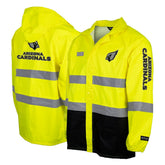Arizona Cardinals Hi-Vis Safety Waterproof Rainshell Full-Zip Hooded Jacket - Yellow sale