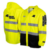 Carolina Panthers Hi-Vis Safety Waterproof Rainshell Full-Zip Hooded Jacket - Yellow for sale