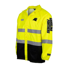 Carolina Panthers Hi-Vis Safety Waterproof Rainshell Full-Zip Hooded Jacket - Yellow for sale