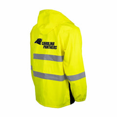 Carolina Panthers Hi-Vis Safety Waterproof Rainshell Full-Zip Hooded Jacket - Yellow for sale