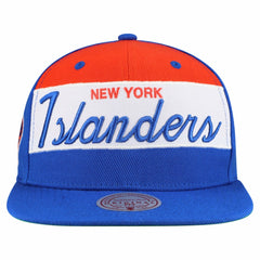 New York Islanders Mitchell & Ness Retro Script Colorblock Snapback Hat Royal