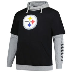 Pittsburgh Steelers Big & Tall Twofer Pullover Hoodie - Black/Heather Gray online