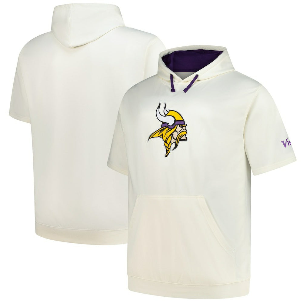 Minnesota Vikings Profile Big & Tall Chest Print and Logo Short Sleeve Pullover Hoodie - Oatmeal sale