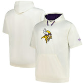 Minnesota Vikings Profile Big & Tall Chest Print and Logo Short Sleeve Pullover Hoodie - Oatmeal sale