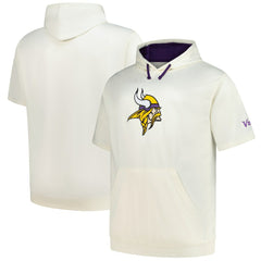 Minnesota Vikings Profile Big & Tall Chest Print and Logo Short Sleeve Pullover Hoodie - Oatmeal sale
