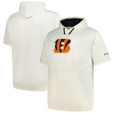 Cincinnati Bengals Profile Big & Tall Chest Print and Logo Short Sleeve Pullover Hoodie - Oatmeal discount