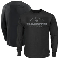 New Orleans Saints Big & Tall Coverage Scheme Long Sleeve T-Shirt - Black sale