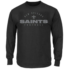 New Orleans Saints Big & Tall Coverage Scheme Long Sleeve T-Shirt - Black sale