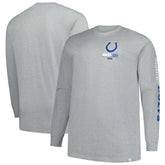 Indianapolis Colts Big & Tall Clock Management Legacy Long Sleeve T-Shirt - Heather Gray for sale