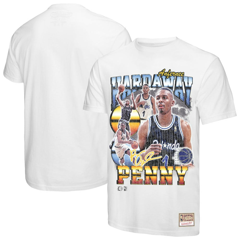 Penny Hardaway Orlando Magic Hardwood Classics Commemorative Player Collage T-Shirt - White | Mitchell & Ness discount