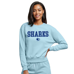 San Jose Sharks Concepts Sport Women's Tonal Pullover Sweatshirt Light Blue