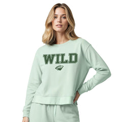 Minnesota Wild Concepts Sport Women's Tonal Pullover Tri-Blend Sweatshirt Light Green