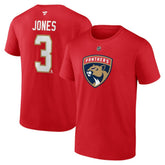 Seth Jones Florida Panthers Fanatics Authentic Stack Name & Number T-Shirt Red
