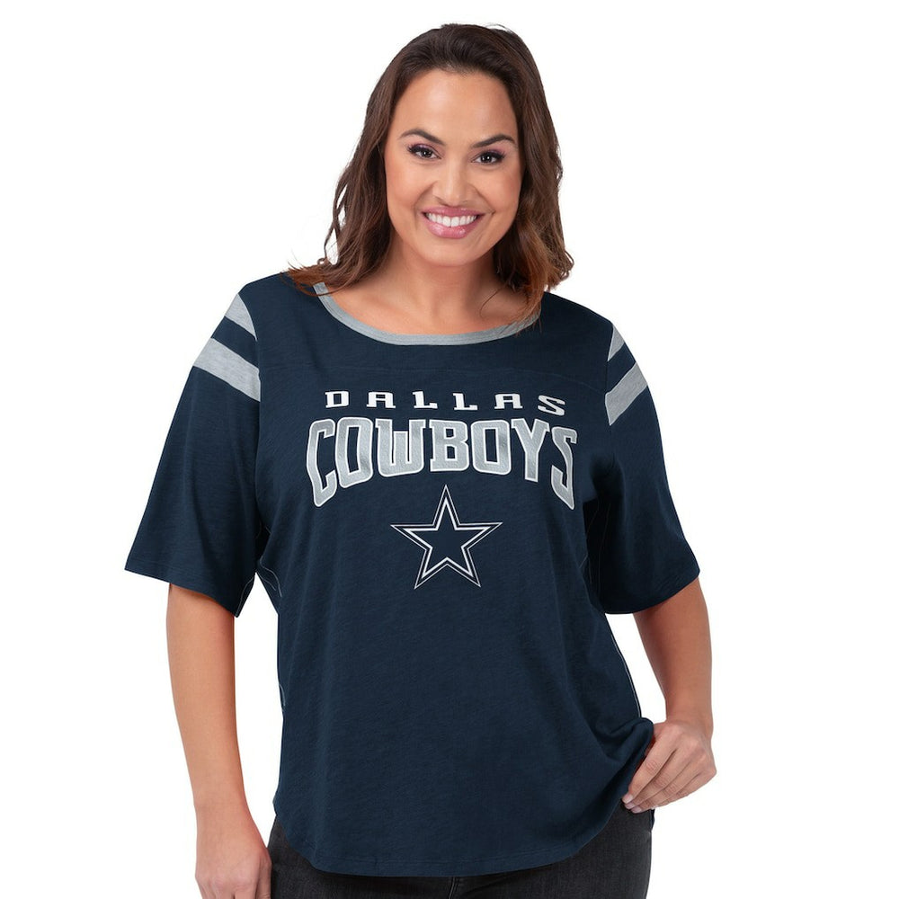 Dallas Cowboys G-III 4Her by Carl Banks Women's Plus Size Linebacker T-Shirt - Navy online