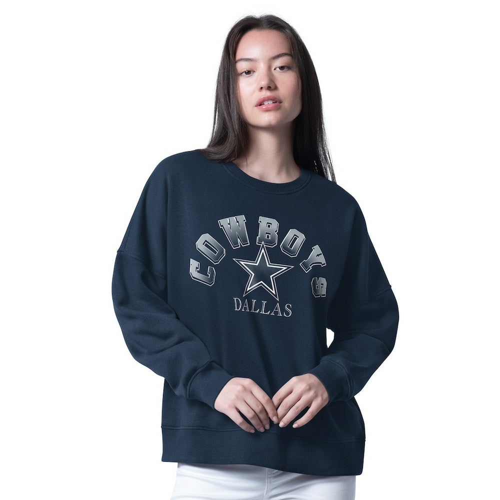 Dallas Cowboys G-III 4Her by Carl Banks Women's Oversized Feud Sweatshirt - Navy discount