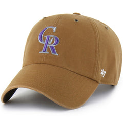 Colorado Rockies Carhartt x Clean Up Adjustable Hat - Brown | 47 brand