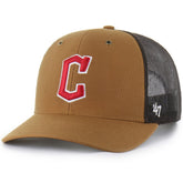 Cleveland Guardians Carhartt x Trucker Adjustable Hat - Brown | 47 brand