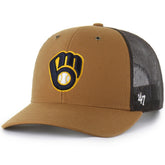 Milwaukee Brewers Carhartt x Trucker Adjustable Hat - Brown | 47 brand