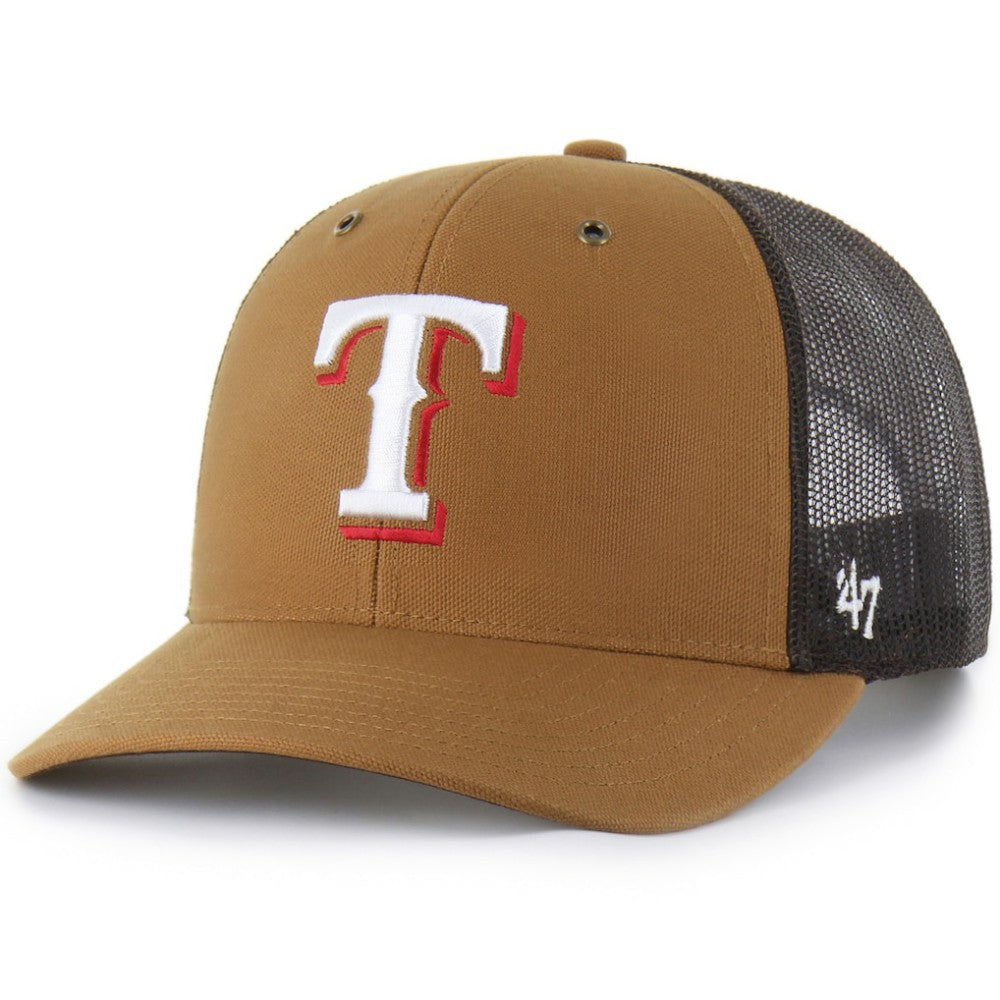 Texas Rangers Carhartt x Trucker Adjustable Hat - Brown | 47 brand