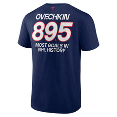 Alexander Ovechkin Washington Capitals Fanatics Most Goals in NHL History T-Shirt Navy