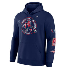 Alexander Ovechkin Washington Capitals Fanatics NHL All-Time Leading Goal Scorer Badges Pullover Hoodie Athletic Navy
