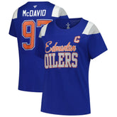 Connor McDavid Edmonton Oilers Fanatics Women's Plus Size Name & Number Scoop Neck T-Shirt Royal