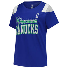 Quinn Hughes Vancouver Canucks Fanatics Women's Plus Size Name & Number Scoop Neck T-Shirt Royal