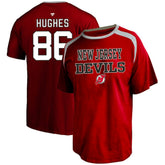 Jack Hughes New Jersey Devils Profile Big & Tall Name & Number T-Shirt Red
